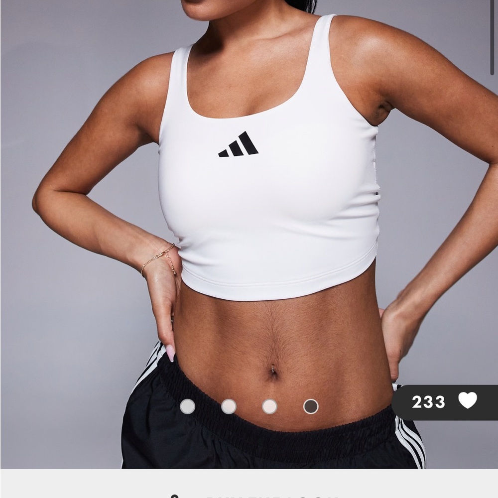 Adidas optima twist back Women's white Sports Bra